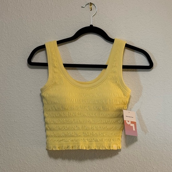 JoyLab Smocked Support Cropped Tank Top NWT Size L - Picture 1 of 4